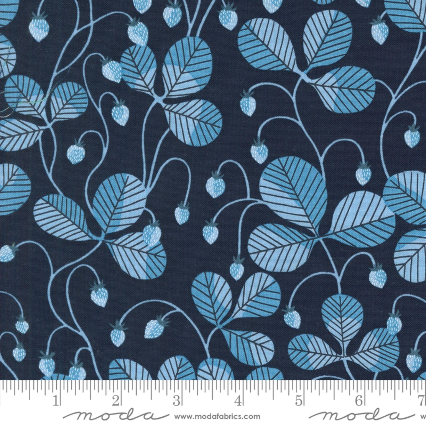 Virginia Strawberries Peacoat Love Letter Lizzy House Moda Fabric Fetish