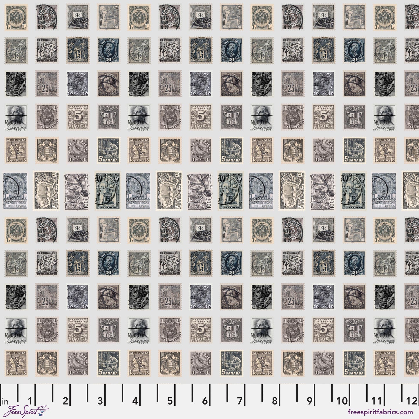 September - Palette Charcoal - 10pc Fat Quarter or Half Yard Bundles- Eclectic Elements - Tim Holtz - FreeSpirit Fabrics