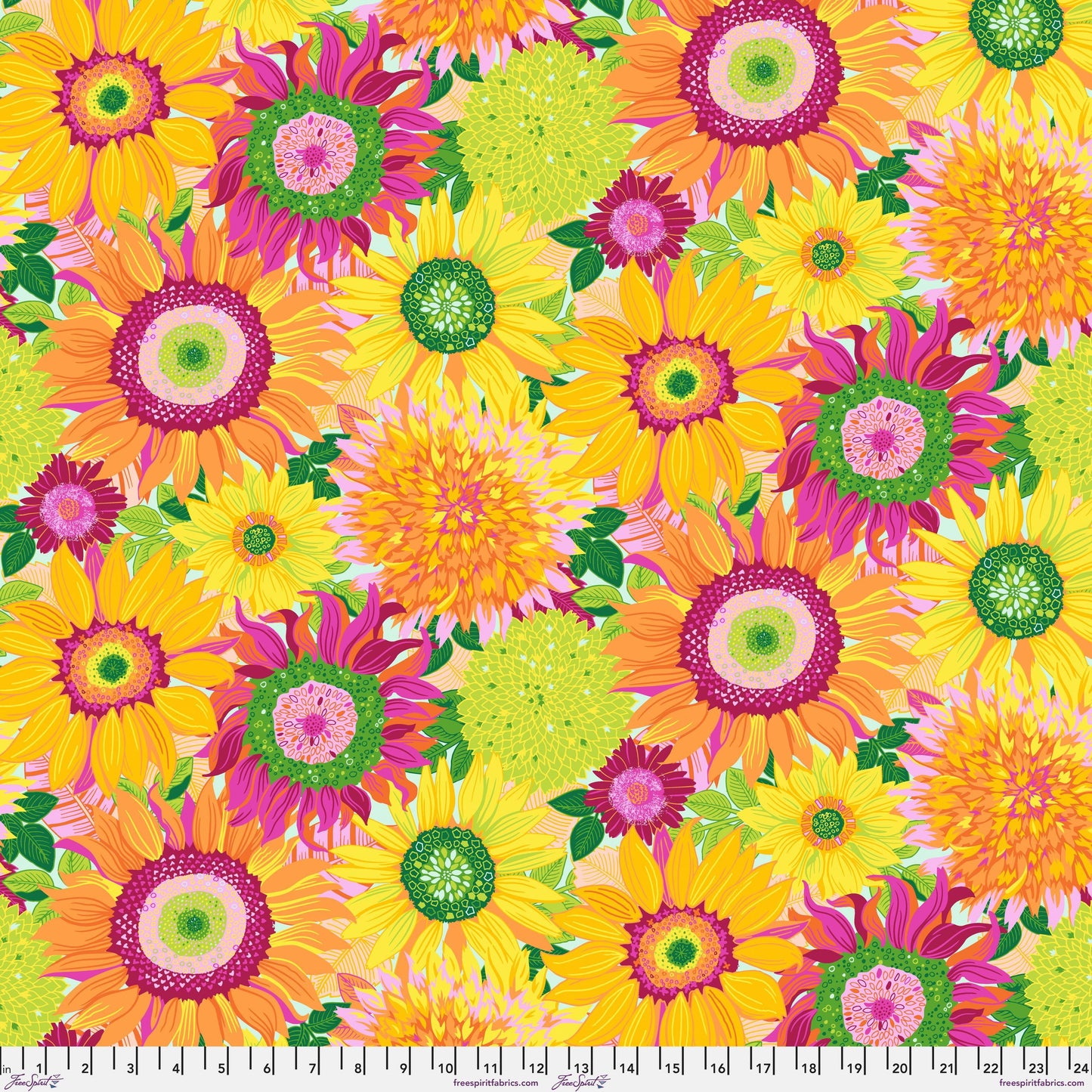 Sunflowers Multi La Dolce Vita Stacy Peterson Freespirit Fabrics Fabric Fetish