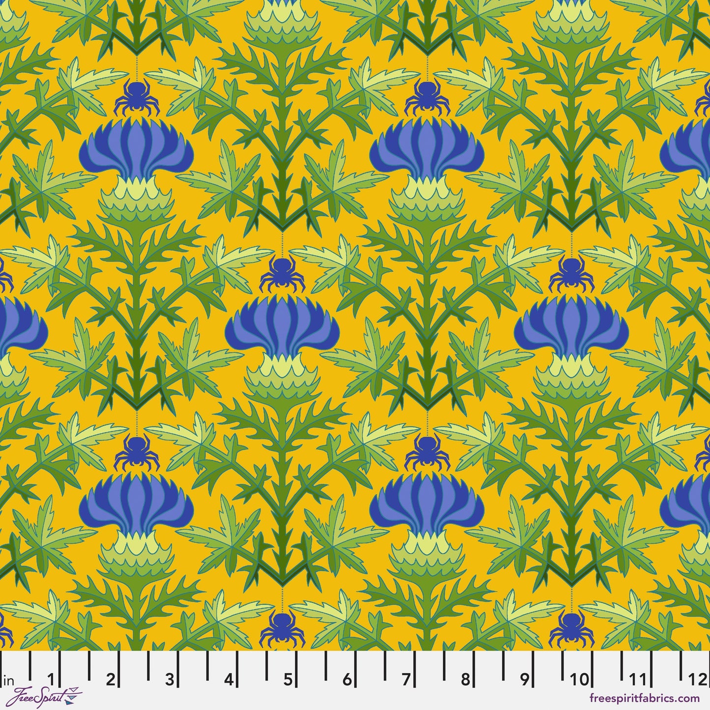 Thistle Yellow Flower Dance Jane Sassaman Freespirit Fabrics Fabric Fetish