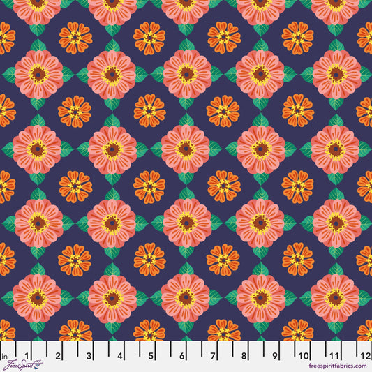 SM Zinnia Multi Flower Dance Jane Sassaman Freespirit Fabrics Fabric Fetish