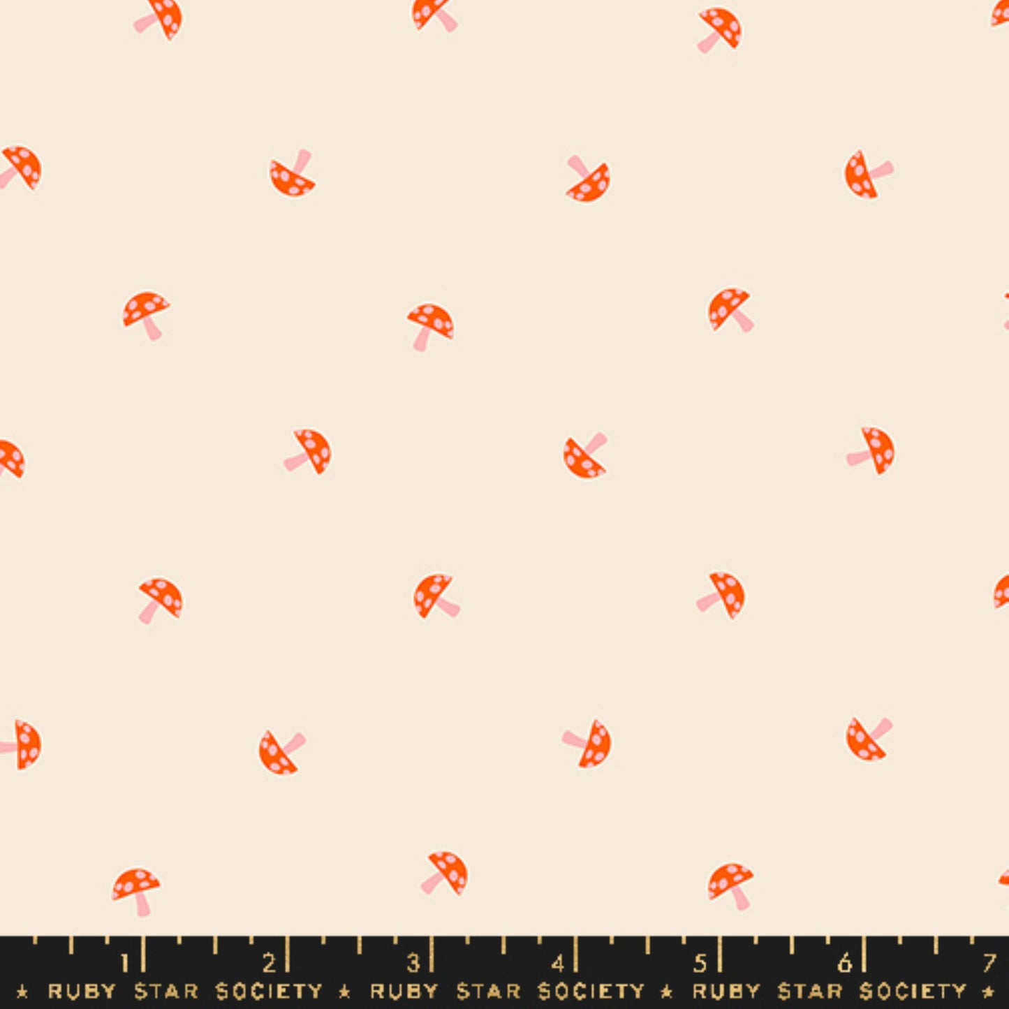 Tiny Mushrooms Natural Carousel Melody Miller Ruby Star Society Fabric Moda Fabric Fetish