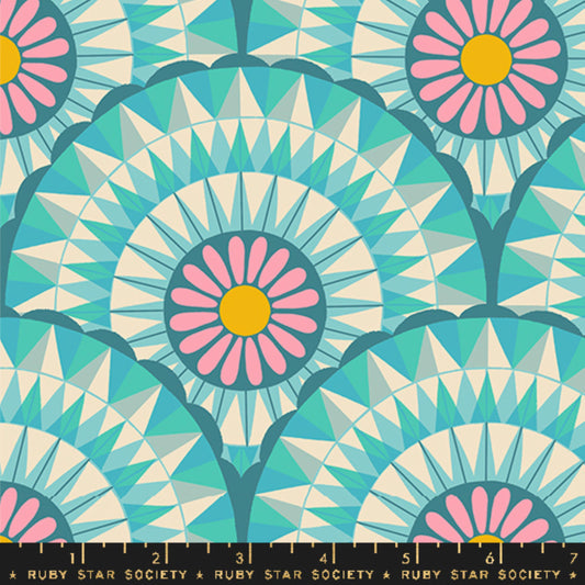 Carousels Turquoise Carousel Melody Miller Ruby Star Society Fabric Moda Fabric Fetish