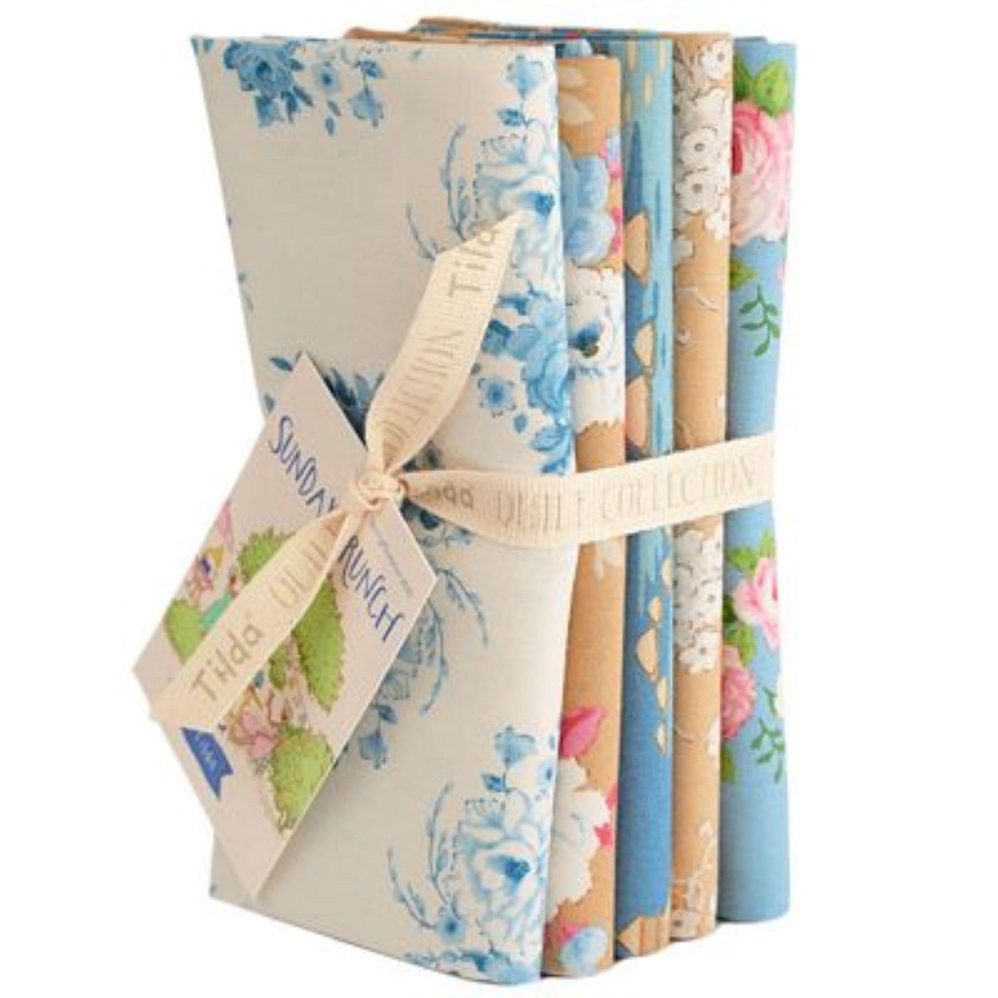 Sunday Brunch Blue 5 Piece Fat Quarter Bundle - Tilda Fabrics