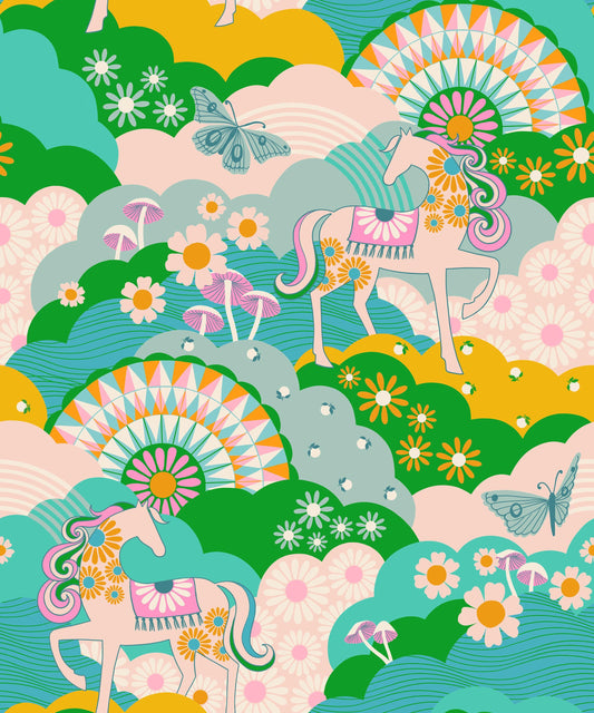 Daydreamer Turquoise Carousel Melody Miller Ruby Star Society Fabric Moda Fabric Fetish