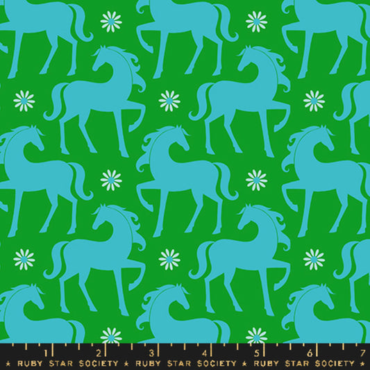 Fancy Horse Verdant Carousel Melody Miller Ruby Star Society Fabric Moda Fabric Fetish