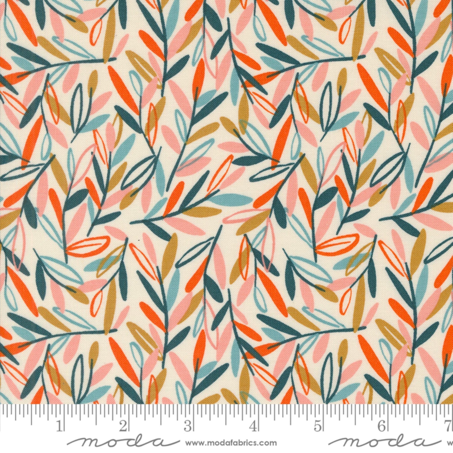 Leaves and Branches Eggshell Things Above Fancy That Design House Moda Fabric Fetish