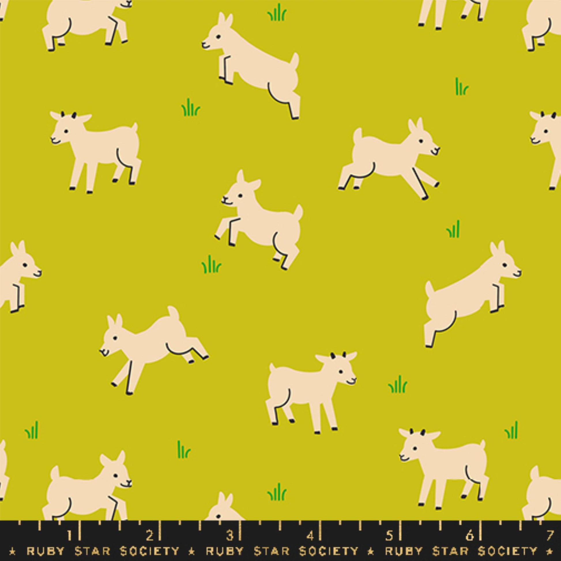 Baby Goats Pistachio Animal Animal Ruby Star Society and Moda Fabrics Fabric Fetish