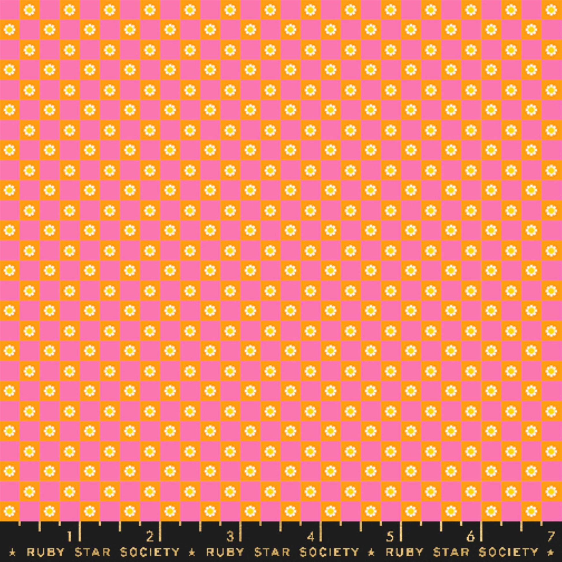 Flower Check Orange Animal Animal Ruby Star Society and Moda Fabrics Fabric Fetish