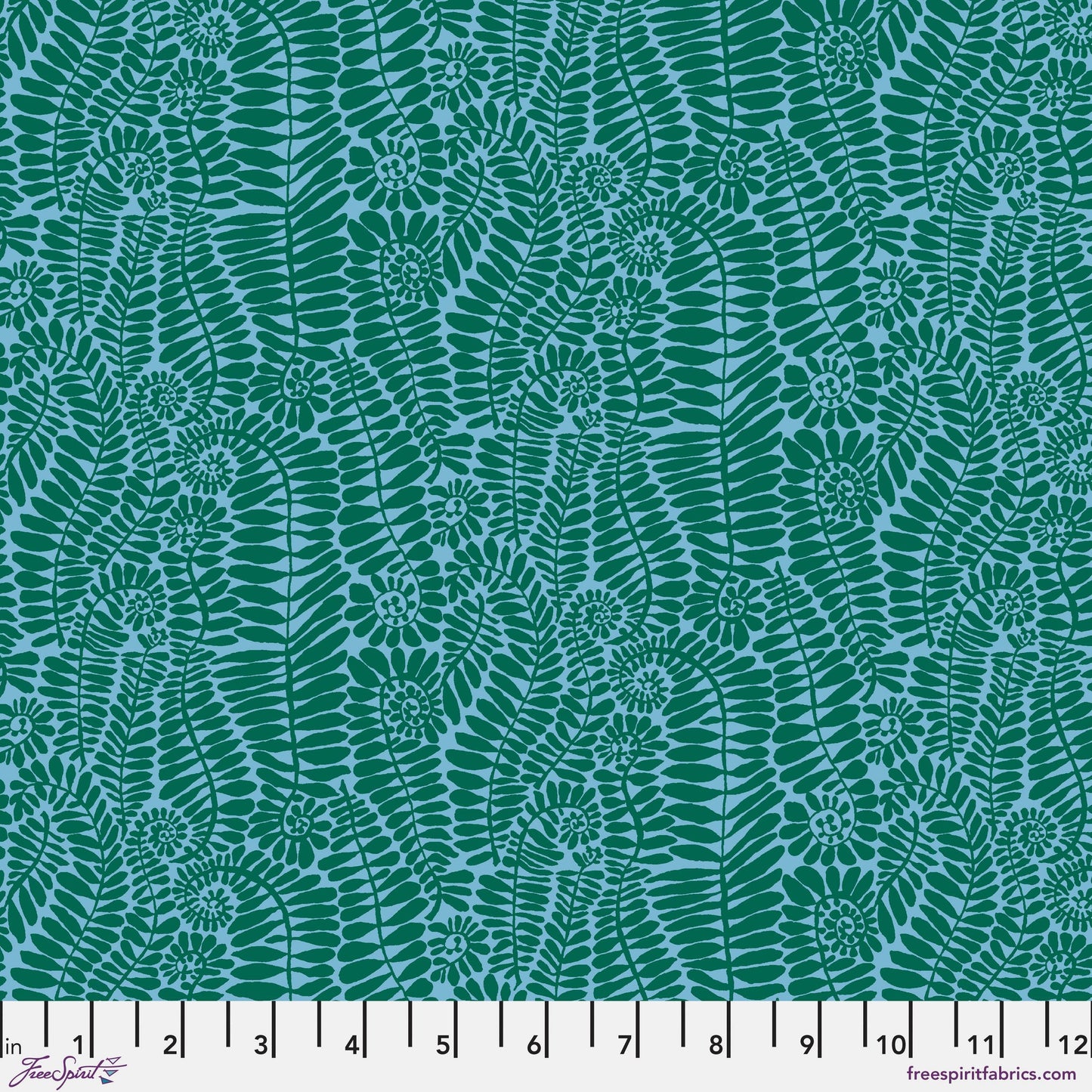 SM Fronds Turquoise February 2025 Brandon Mably Kaffe Fassett Collective Fabric Fetish