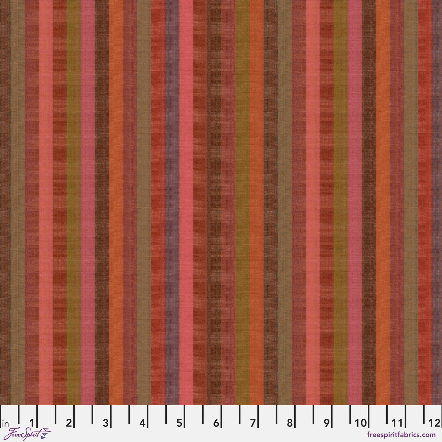 NARROW Stripe WOVEN Shot Cotton Tomato Kaffe Fassett Collective Fabric Fetish