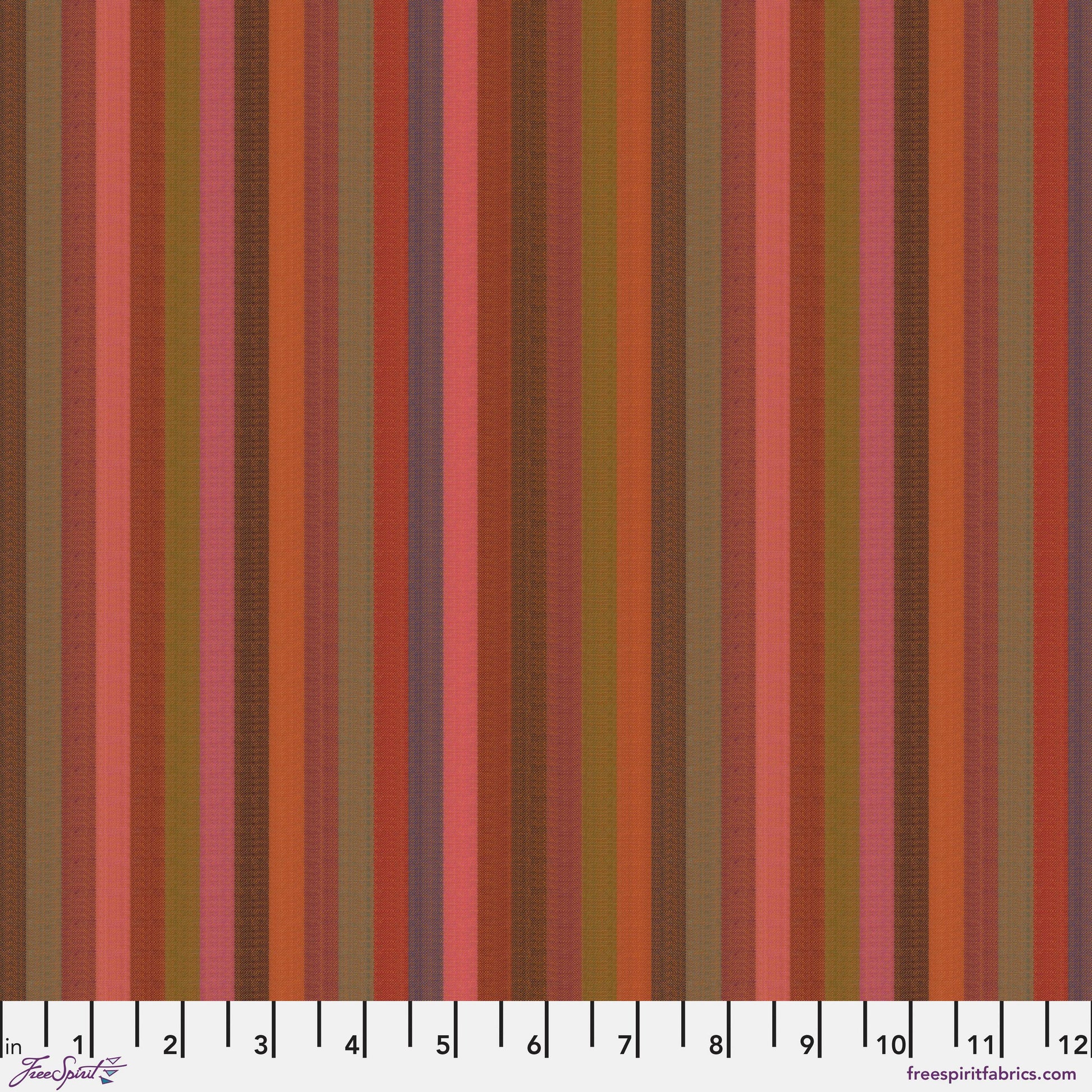 NARROW Stripe WOVEN Shot Cotton Tomato Kaffe Fassett Collective Fabric Fetish