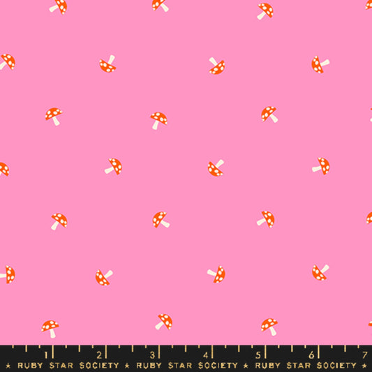 Tiny Mushrooms Flamingo Carousel Melody Miller Ruby Star Society Fabric Moda Fabric Fetish