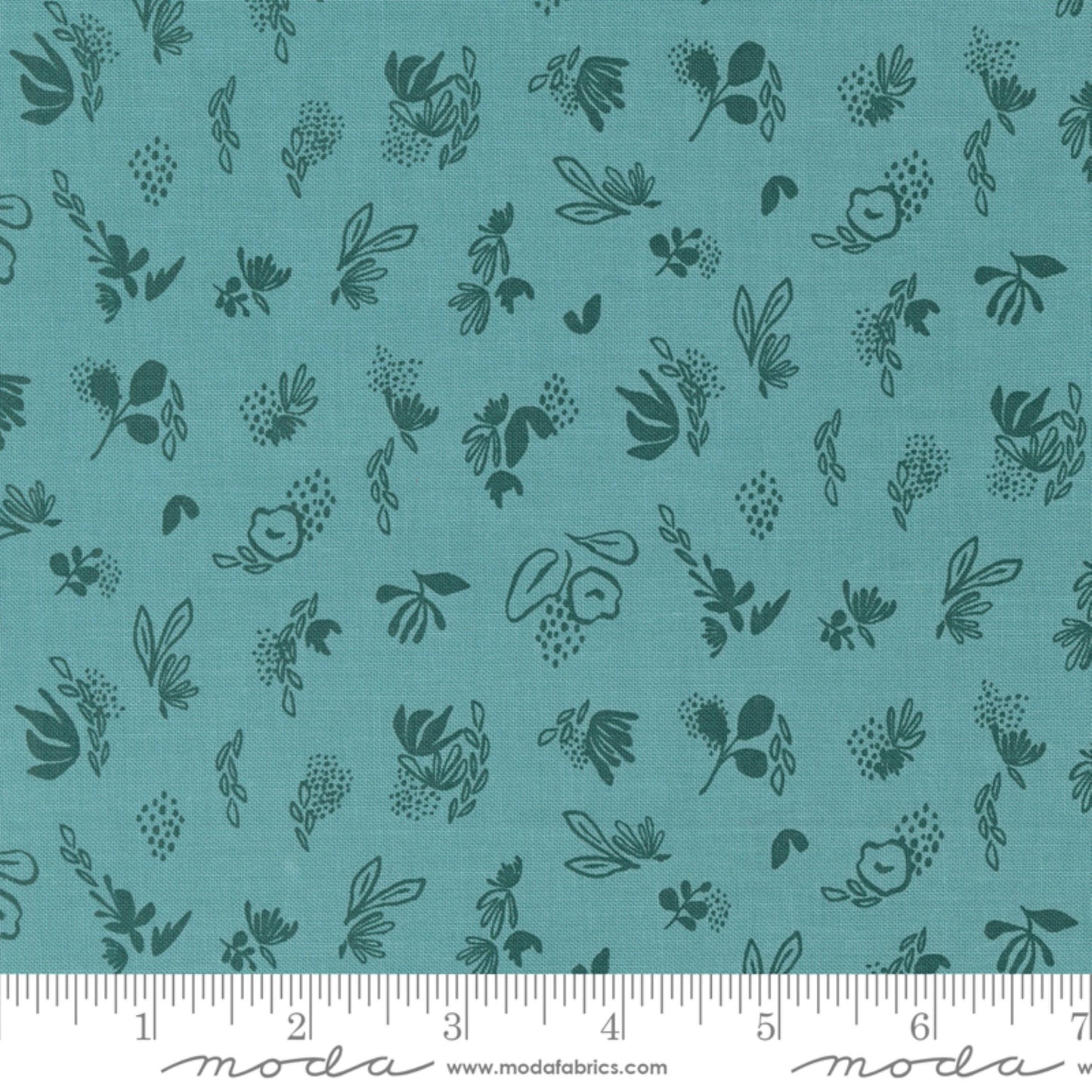 Floral Sprinkles Teal Things Above Fancy That Design House Moda Fabric Fetish