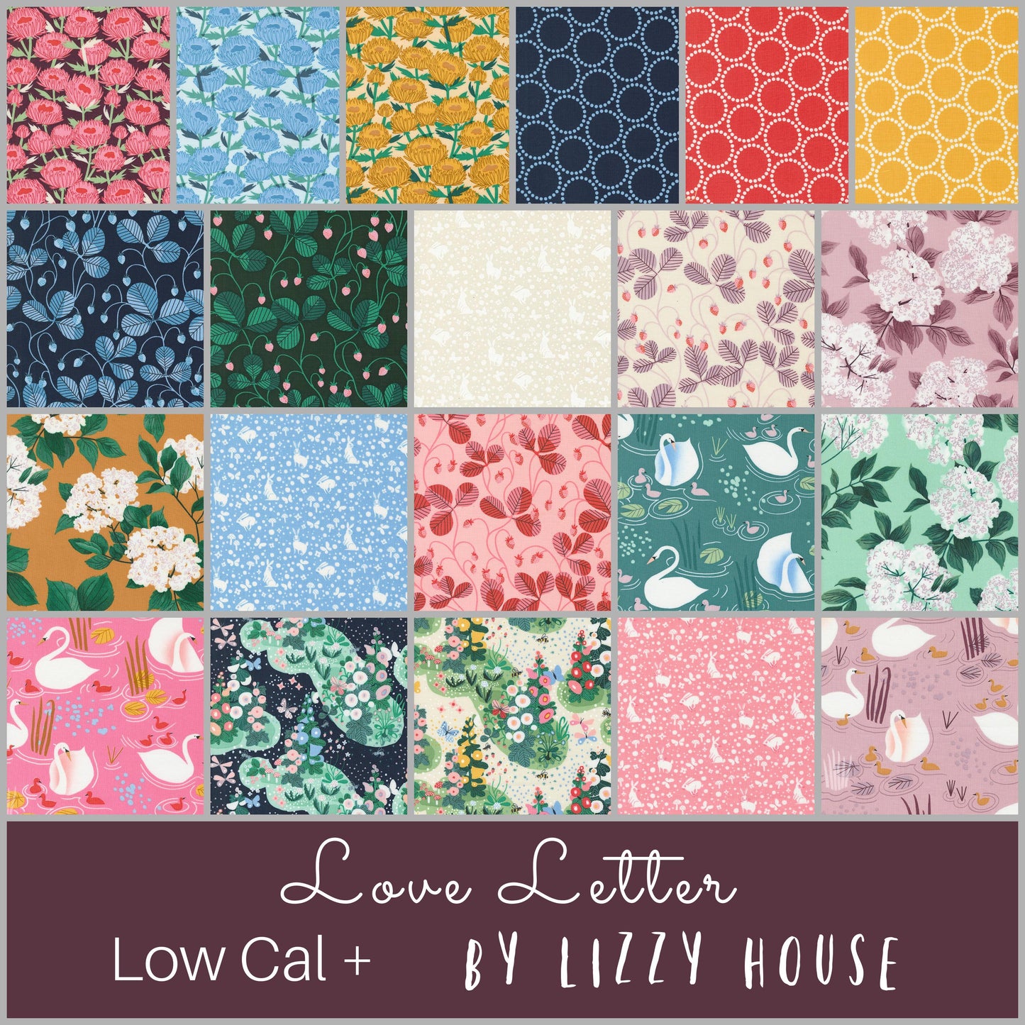 Love Letter - 21 Piece Curated Fat Quarter Bundle Low Cal Plus - Lizzy House - Moda Fabrics