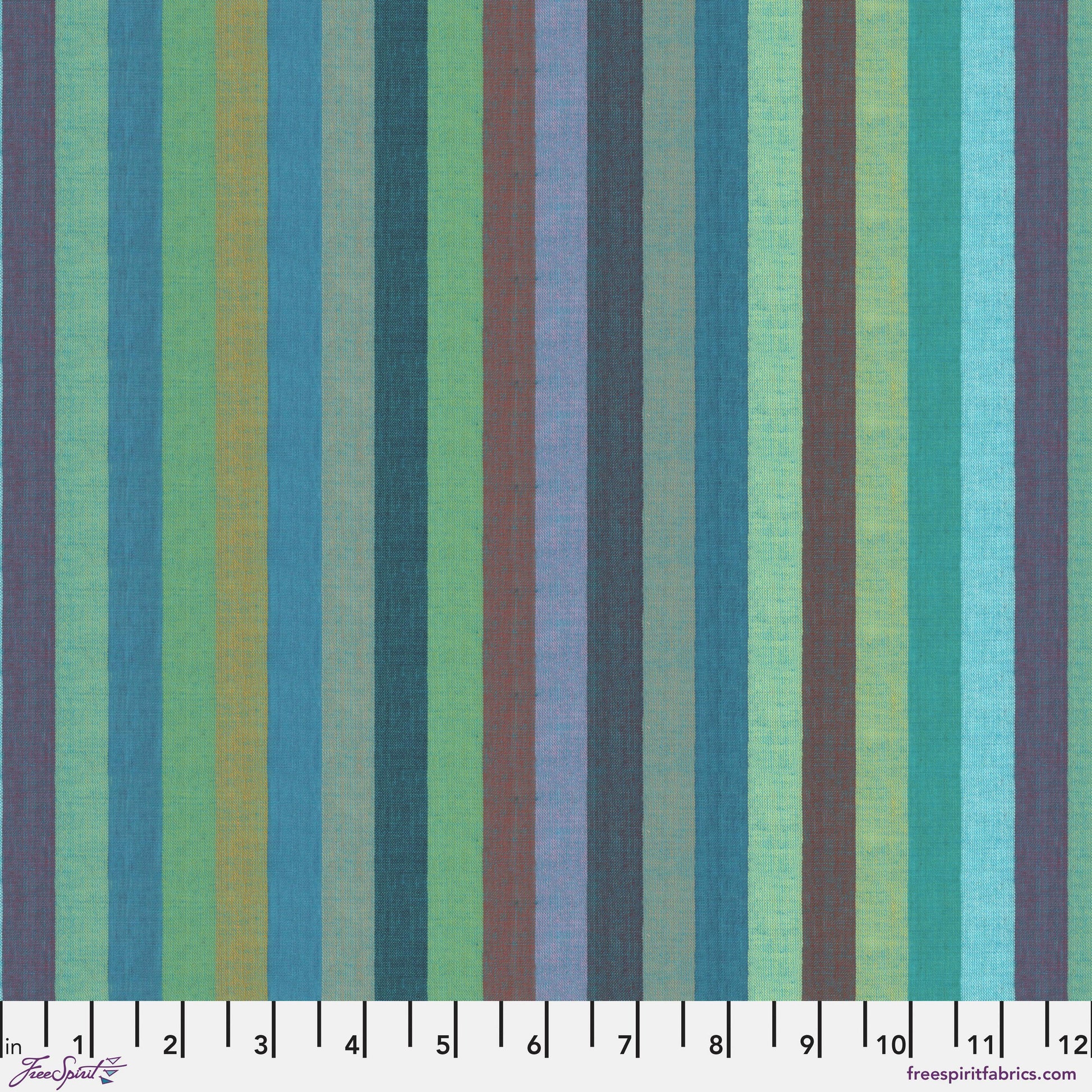 BROAD Stripe WOVEN Shot Cotton Azure Kaffe Fassett Collective Fabric Fetish