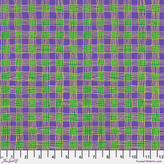 Gingham Purple Kaffe Fassett Collective February 2025 Fabric Fetish