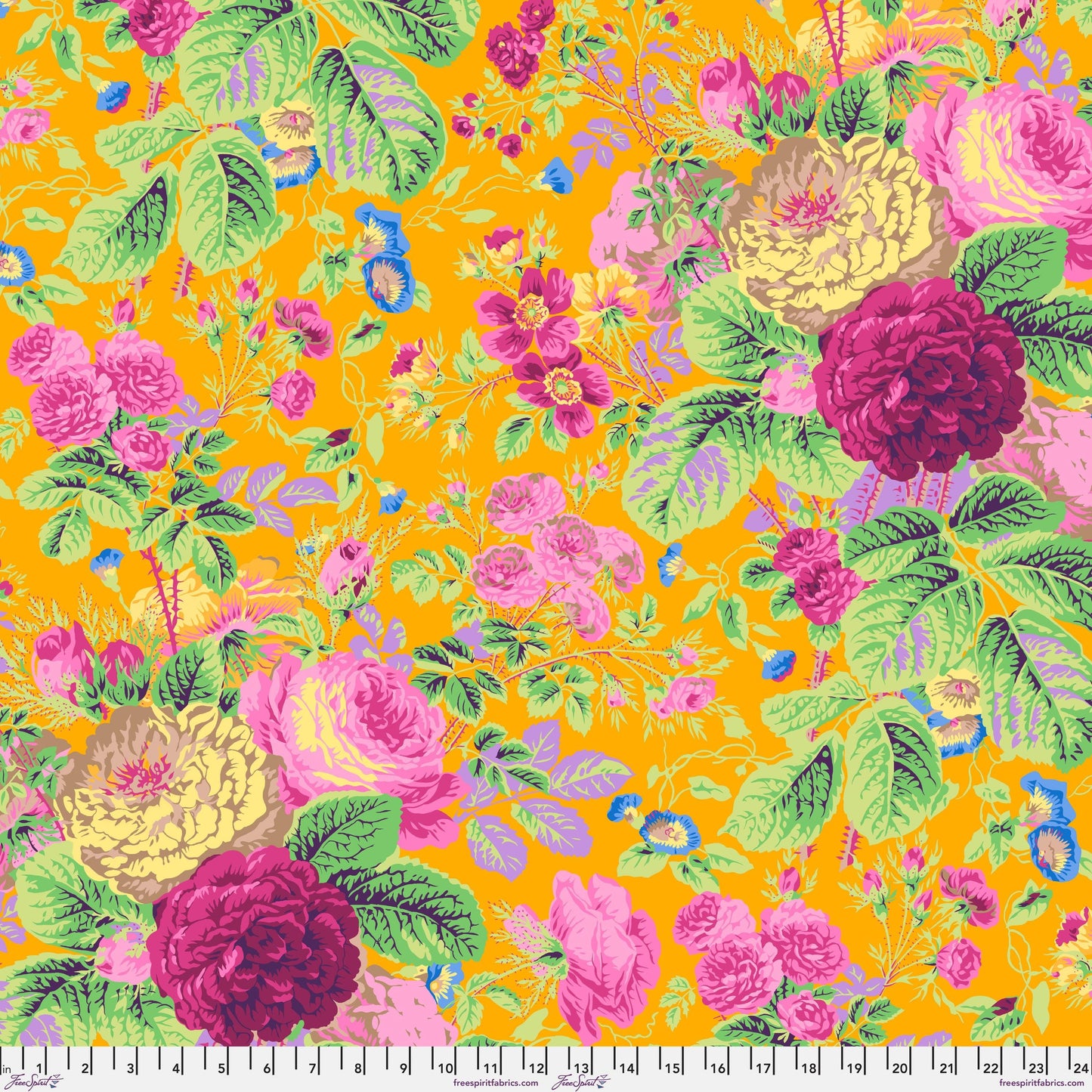Gradi Floral Gold Kaffe Fassett Collective February 2025 Fabric Fetish