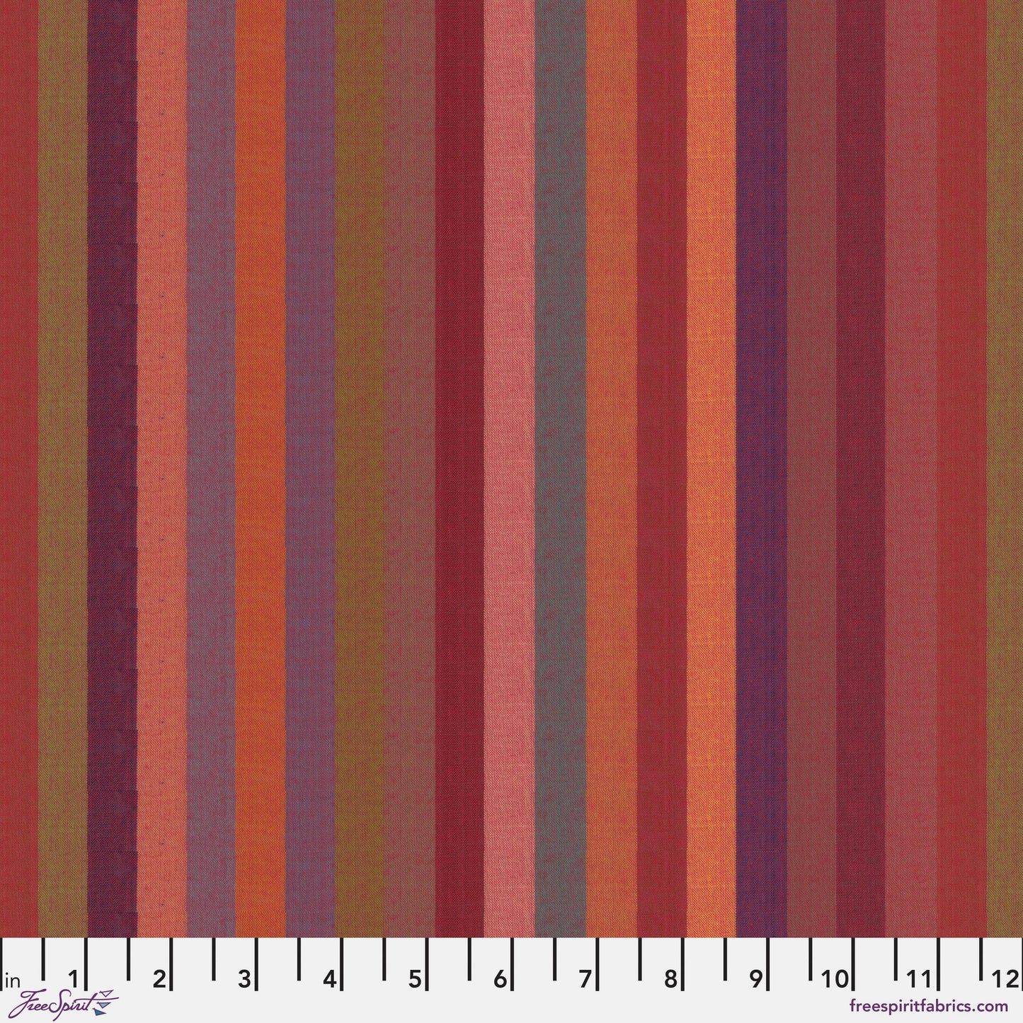 BROAD Stripe WOVEN Shot Cotton Red Kaffe Fassett Collective Fabric Fetish