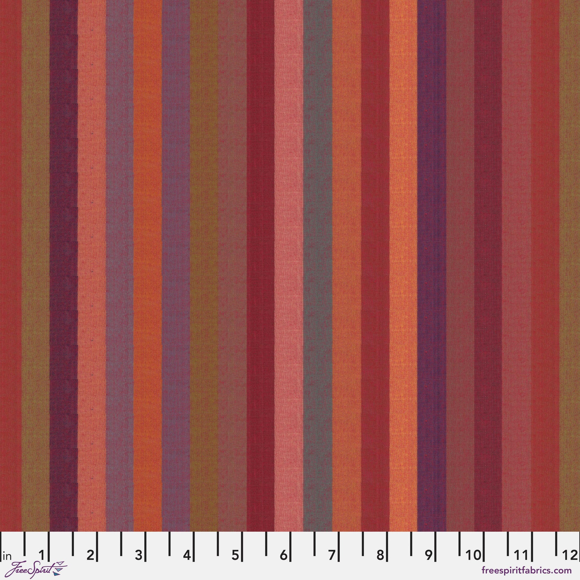 BROAD Stripe WOVEN Shot Cotton Red Kaffe Fassett Collective Fabric Fetish