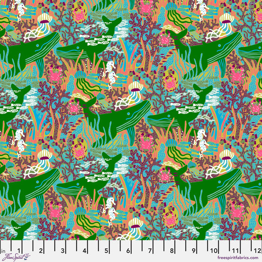 Currents Green Rising Tide Monika Forsberg Freespirit Fabric Fabric Fetish