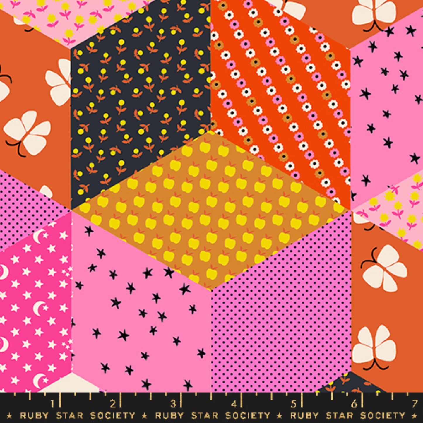 Tumbling Blocks Lucky Pink Ooh Lucky Lucky Alexia Abegg Ruby Star Society Fabric Moda Fabric Fetish