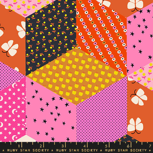 Tumbling Blocks Lucky Pink Ooh Lucky Lucky Alexia Abegg Ruby Star Society Fabric Moda Fabric Fetish