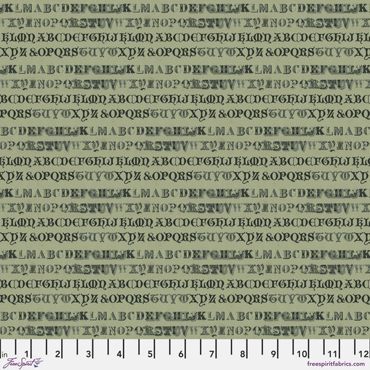 Typography Green Palette Green Tim Holtz 100% Quilters Cotton PWTH264 GREEN Fabric Fetish