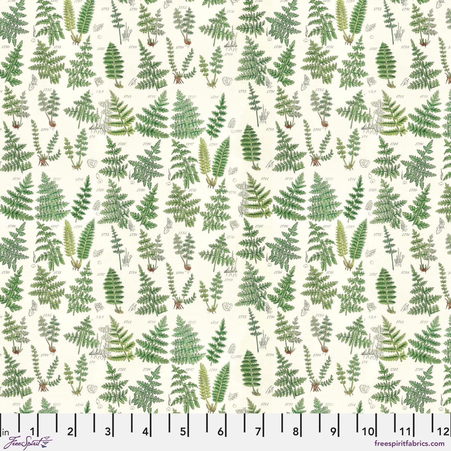 Ferns Green Palette Green Tim Holtz 100% Quilters Cotton PWTH265 GREEN Fabric Fetish