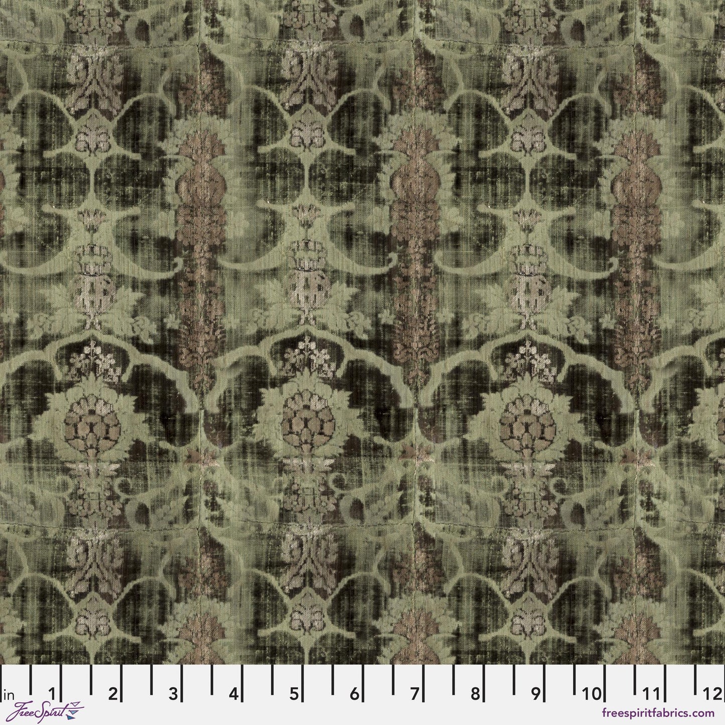 Tapestry Green Palette Green Tim Holtz 100% Quilters Cotton PWTH267 GREEN Fabric Fetish