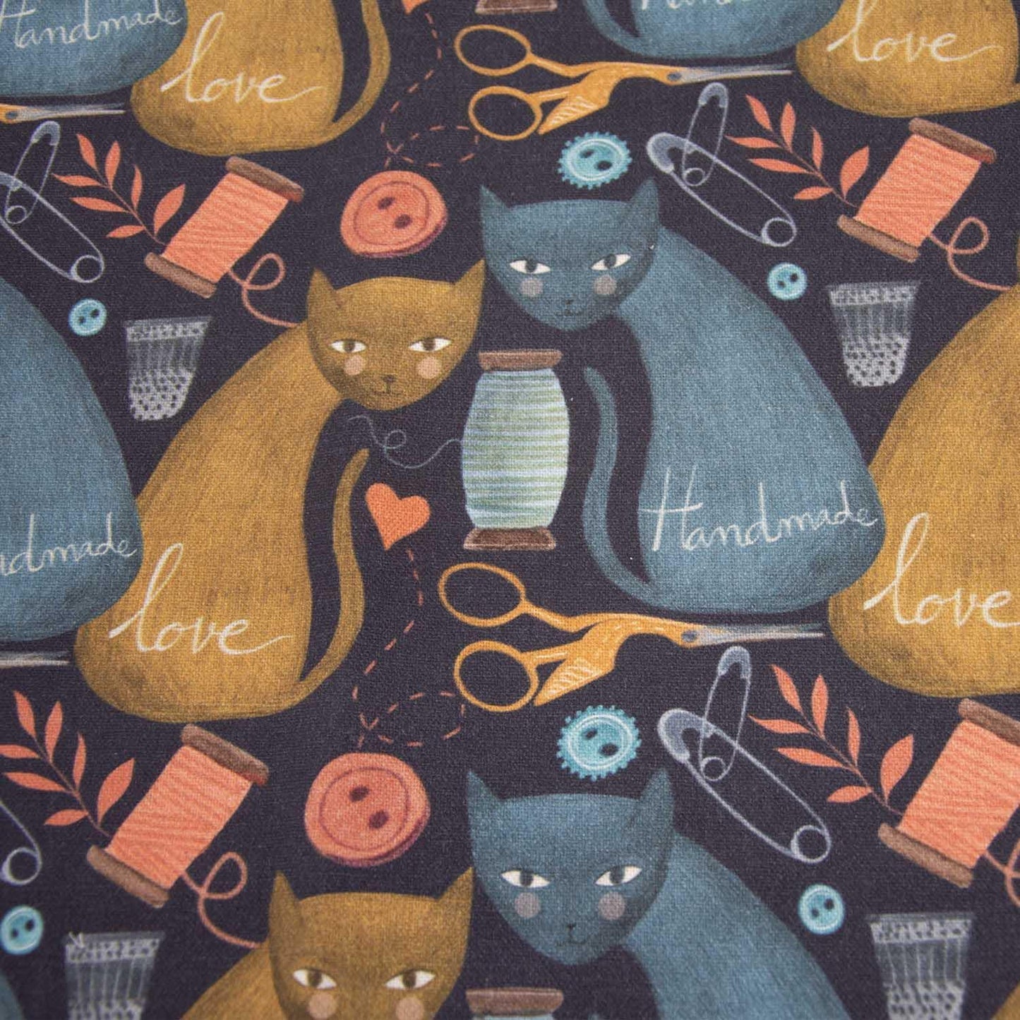 Cats & Handmade Love CANVAS - Figo Fabrics