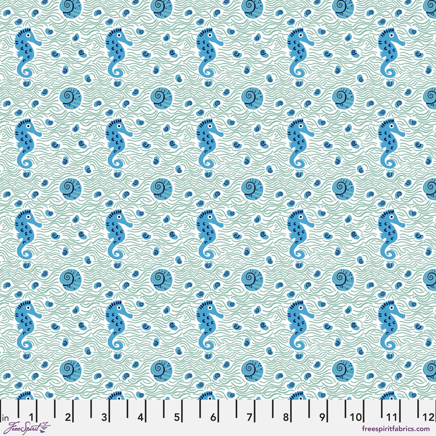 Shallows Mint Rising Tide Monika Forsberg Freespirit Fabric Fabric Fetish