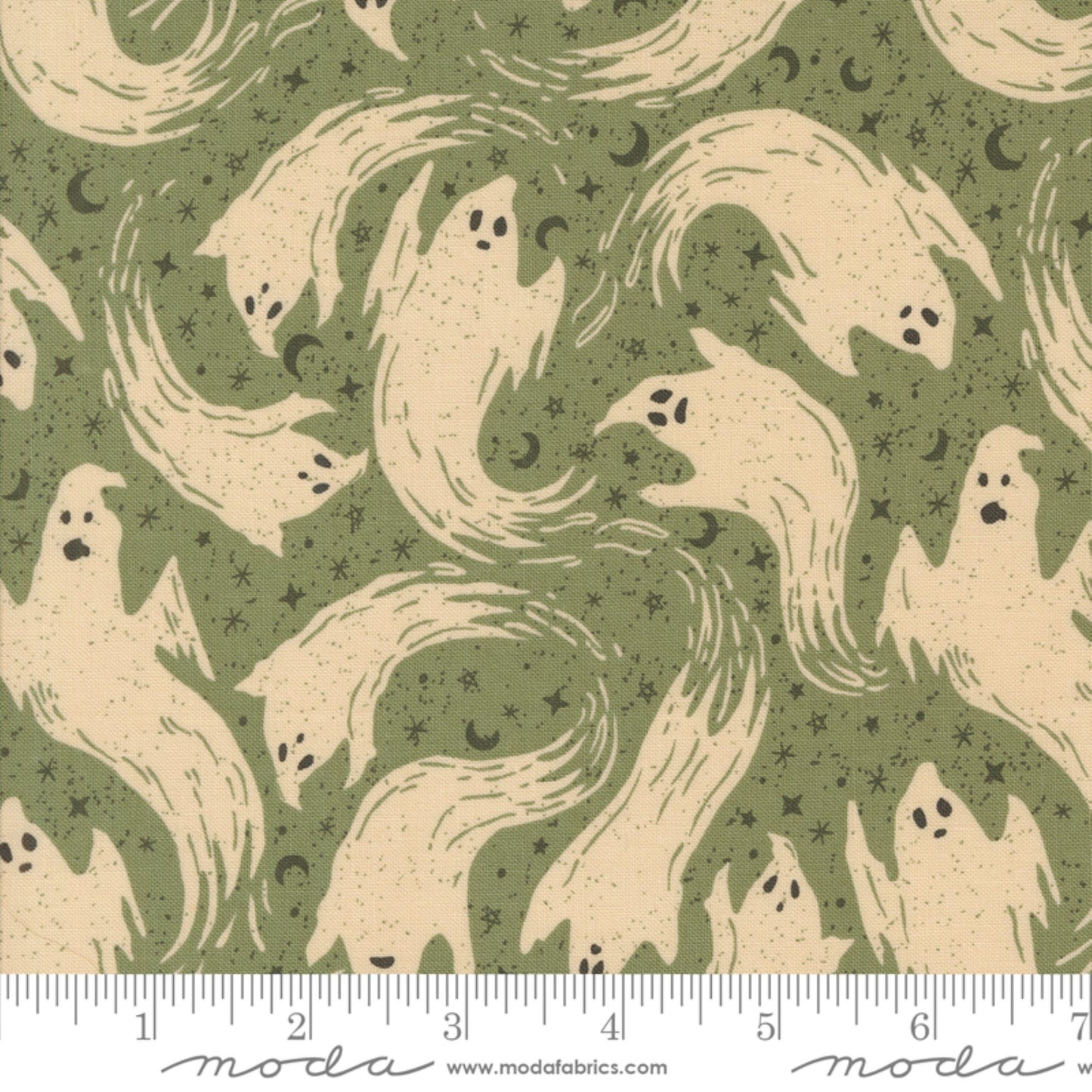 Ghostly Ghost Moss Home Sweet Haunt Stacy Iest Hsu Moda Fabric Fetish