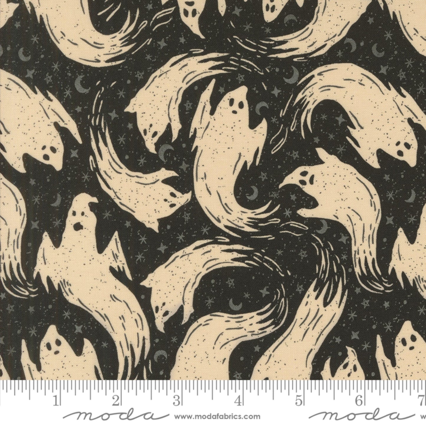 Ghostly Ghost Midnight Home Sweet Haunt Stacy Iest Hsu Moda Fabric Fetish