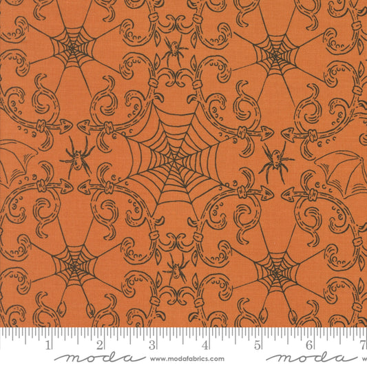 Wrought Iron Spiderwebs Pumpkin Home Sweet Haunt Stacy Iest Hsu Moda Fabric Fetish