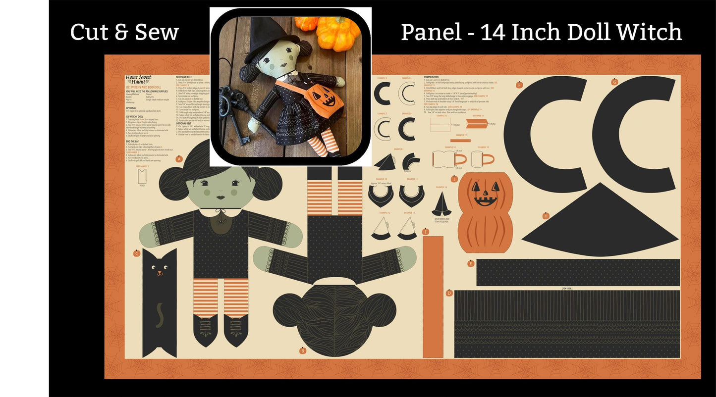 Witch Cut and Sew Panel Panel 24" x 44" Stacy Iest Hsu Moda Fabric Fetish