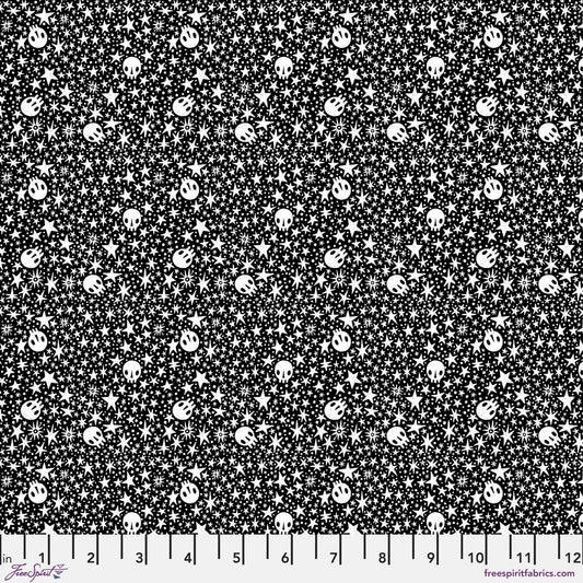 Starry Skulls Black Witchy Ways Cori Dantini Freespirit Fabrics Fabric Fetish