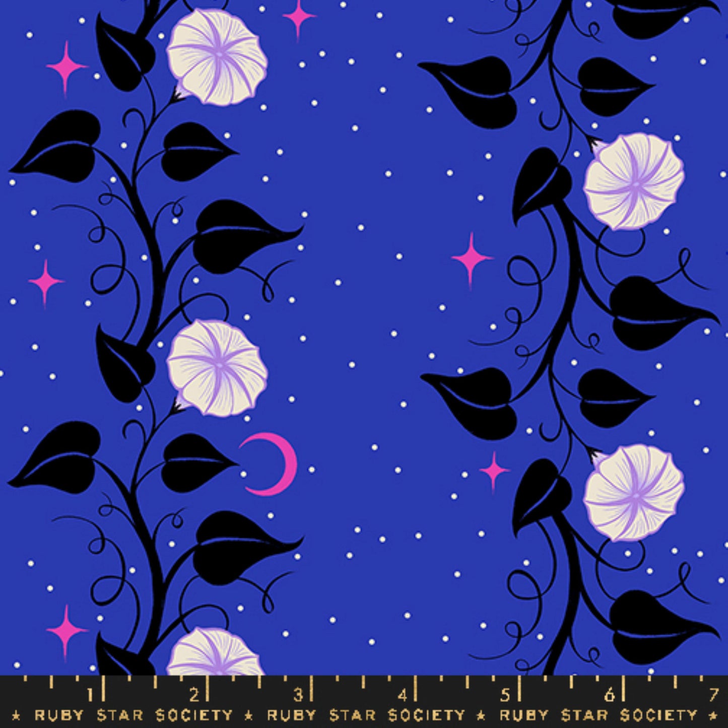 Moon Vines Blacklight Glow Garden Sarah Watts Ruby Star Society Moda Fabric Fetish