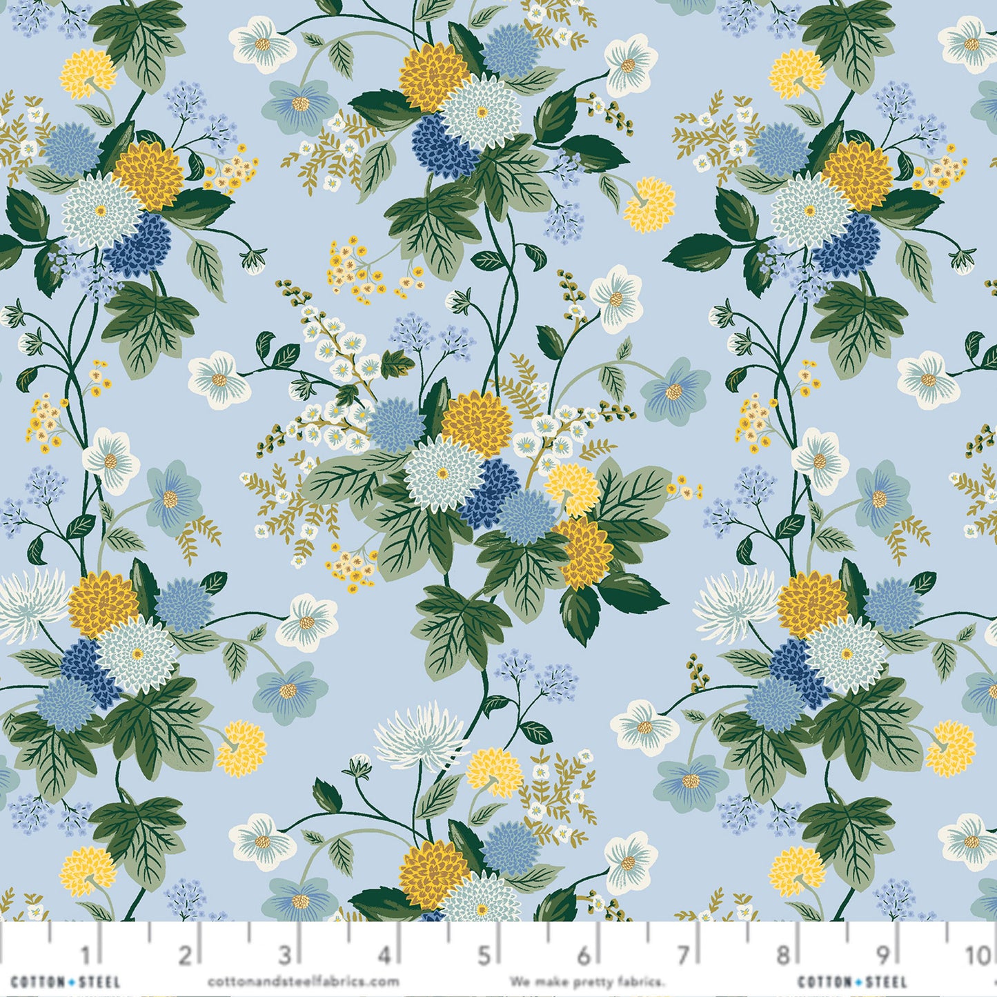 Blue Dahlia Anna Bond Rifle Paper Co Cotton + Steel Fabric Fetish
