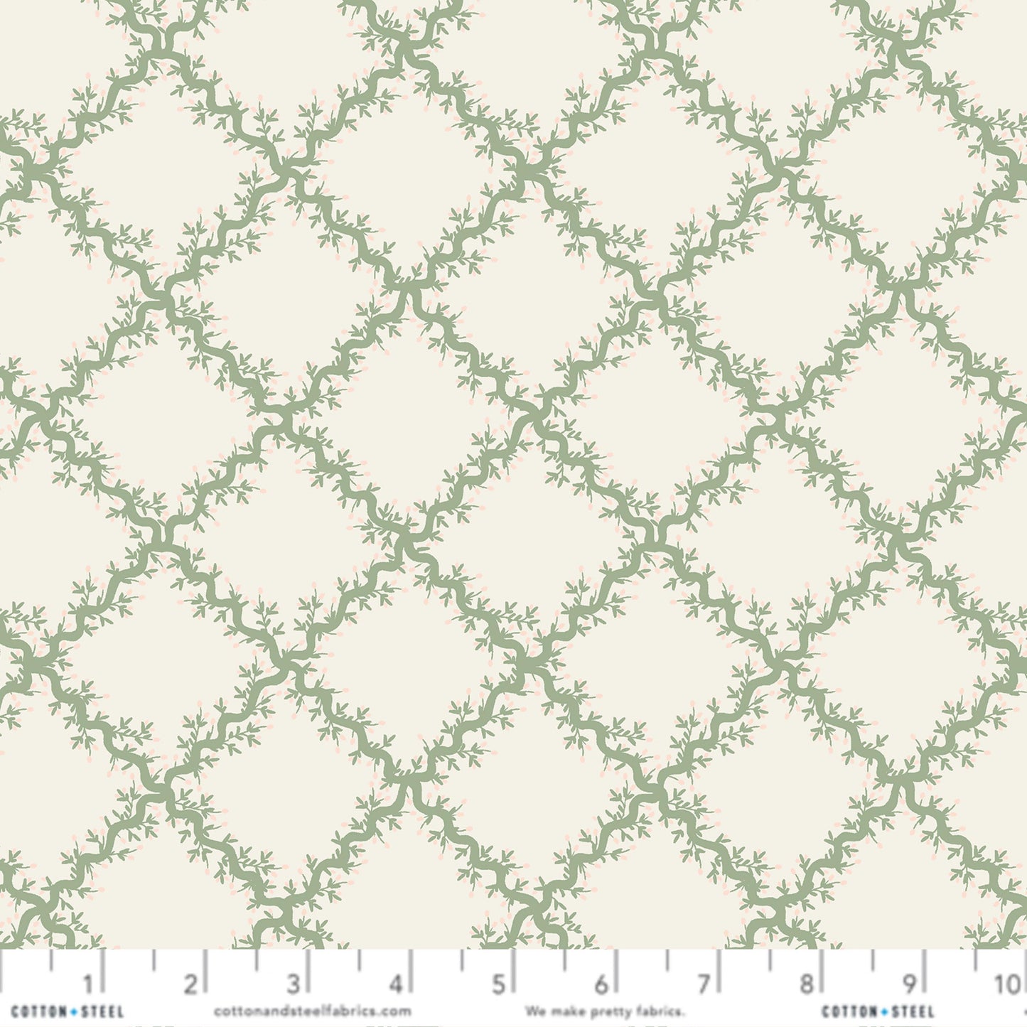 Lattice Cream Dahlia Anna Bond Rifle Paper Co Cotton + Steel Fabric Fetish