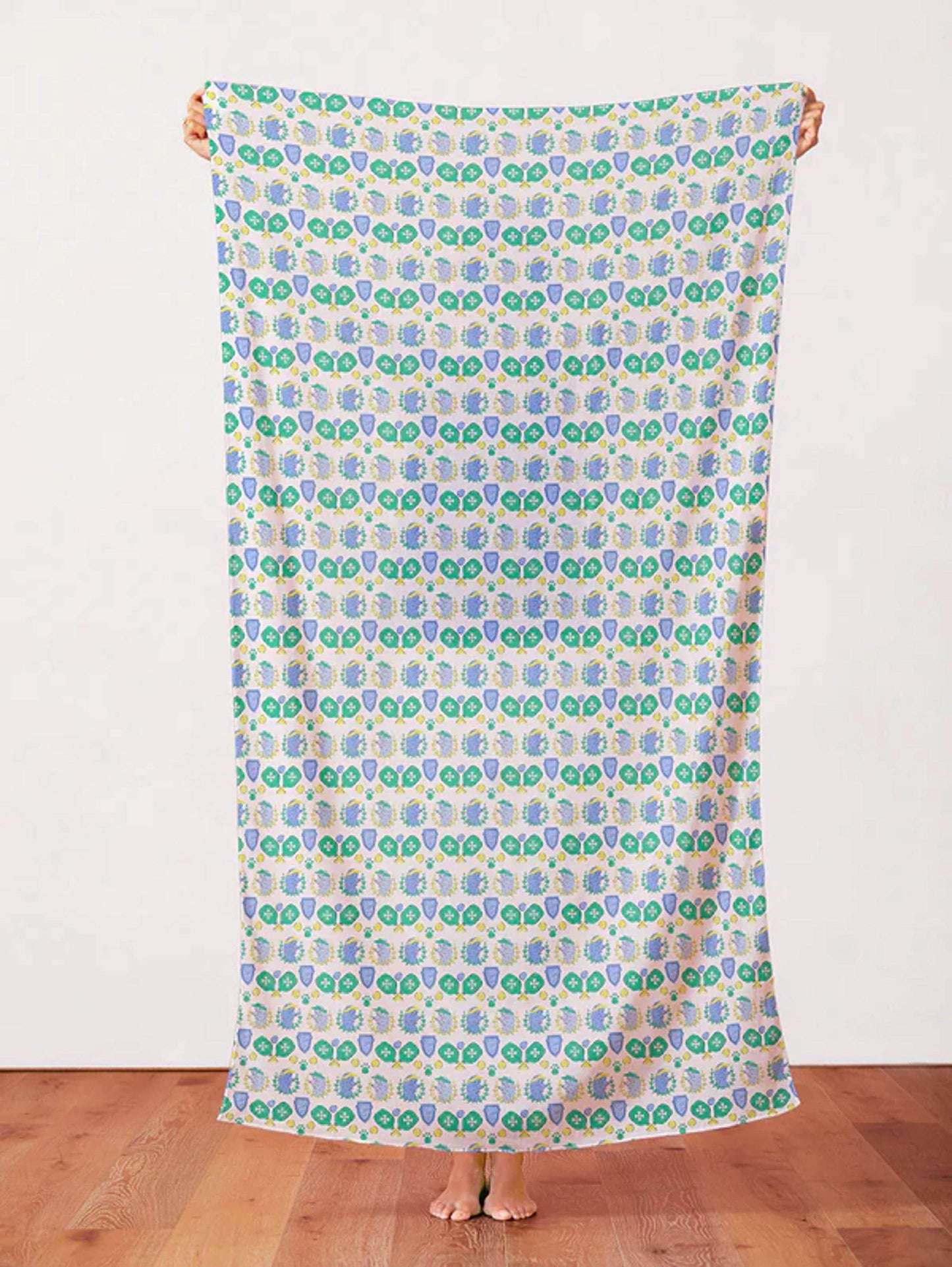 Pickleball Dogs Blue Green - Country Club Canines - Krissy Mast - Paintbrush Studio Fabric