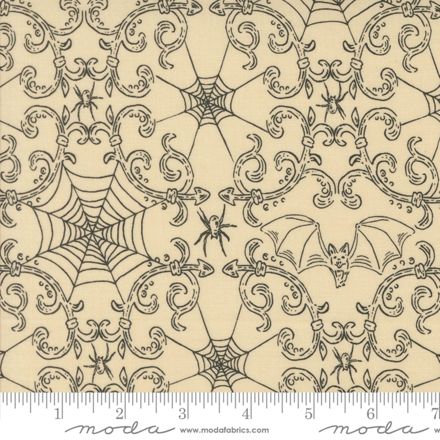 Wrought Iron Spiderwebs Bone Home Sweet Haunt Stacy Iest Hsu Moda Fabric Fetish