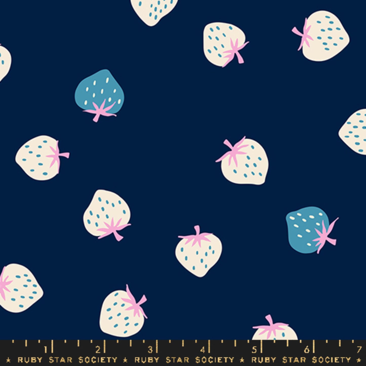 Strawberry Toss Navy Strawberry Kimberly Kight Ruby Star Society Moda Fabric Fetish