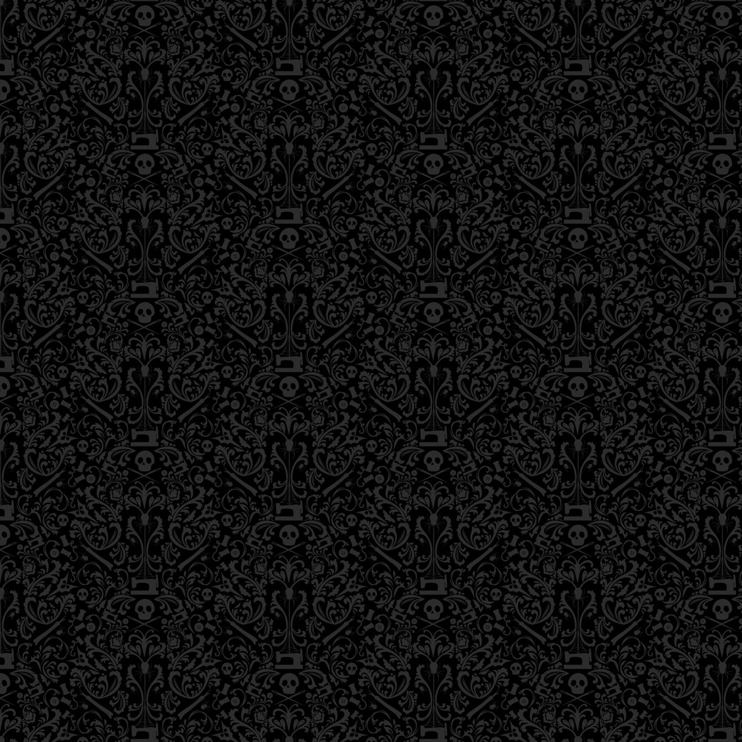 Damask Black Mr. Bones Sews Kimberlee Peers Moore Figo Fabrics Fabric Fetish