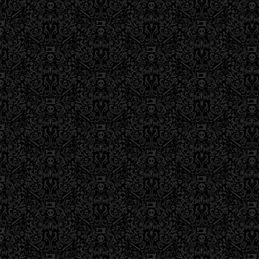 Damask Black Mr. Bones Sews Kimberlee Peers Moore Figo Fabrics Fabric Fetish