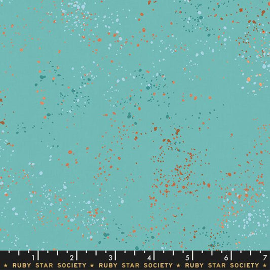 Speckled Turquoise Gold METALLIC - Rashida Coleman Hale - Ruby Star Society Fabric - Moda