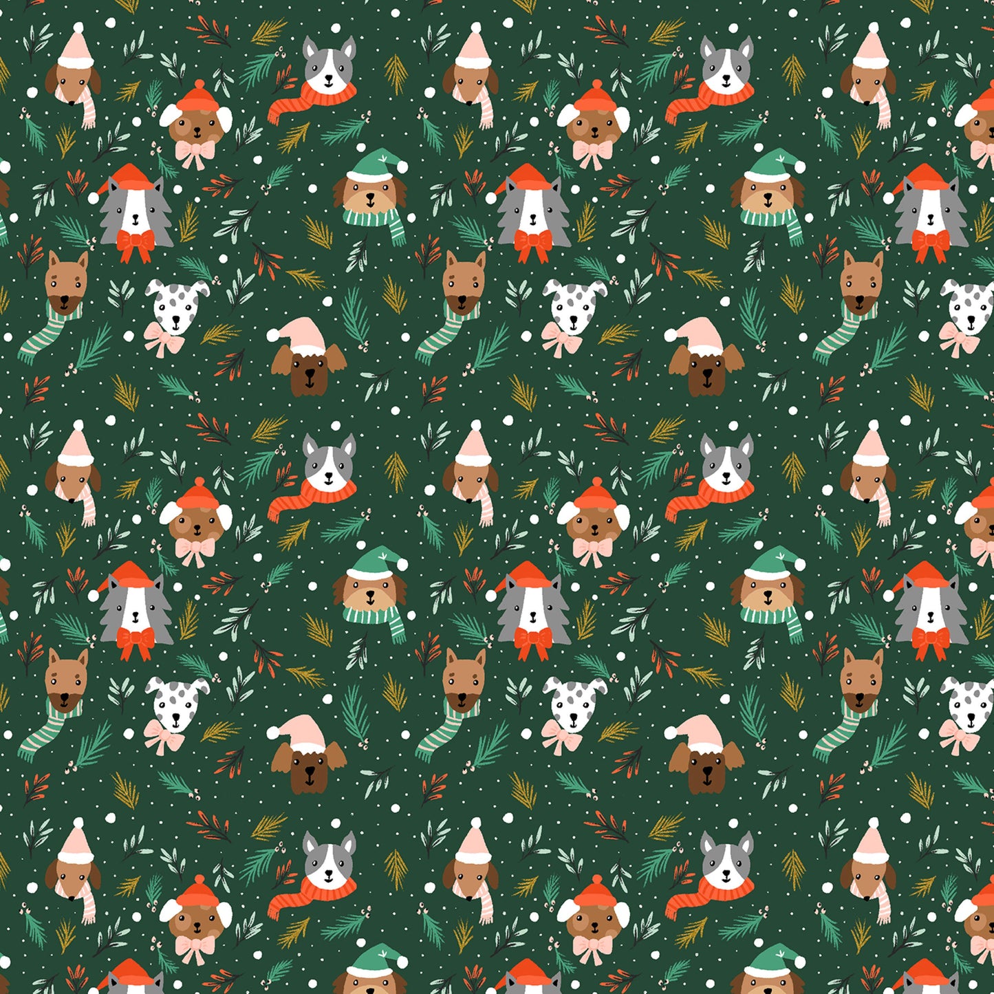 Barkmas Tree Hunter METALLIC Merry Pawmas Dominika Godette Cotton + Steel Fabric Fetish