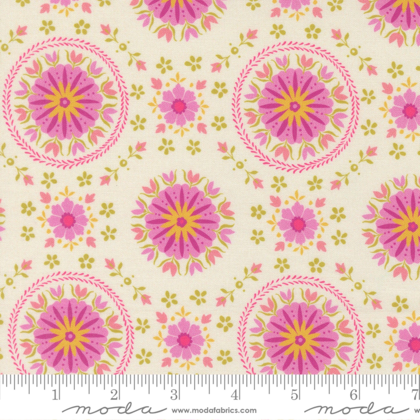Mandala Cream Parlor Crystal Manning Moda Fabric Fetish