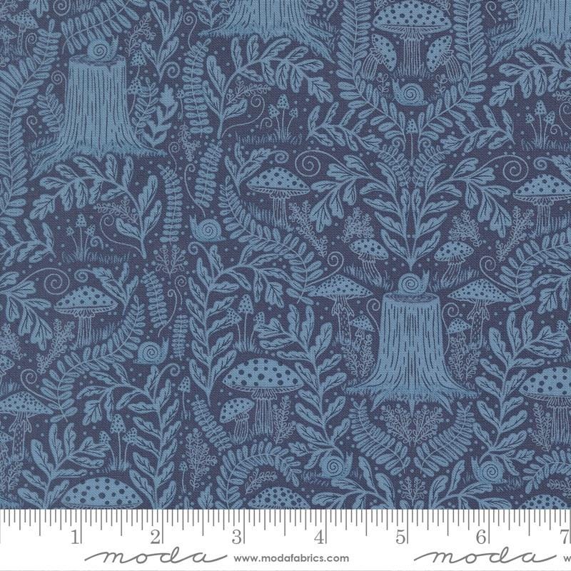 Mushroom Landscape Dusk Night Owl Gingiber Moda Fabric Fetish