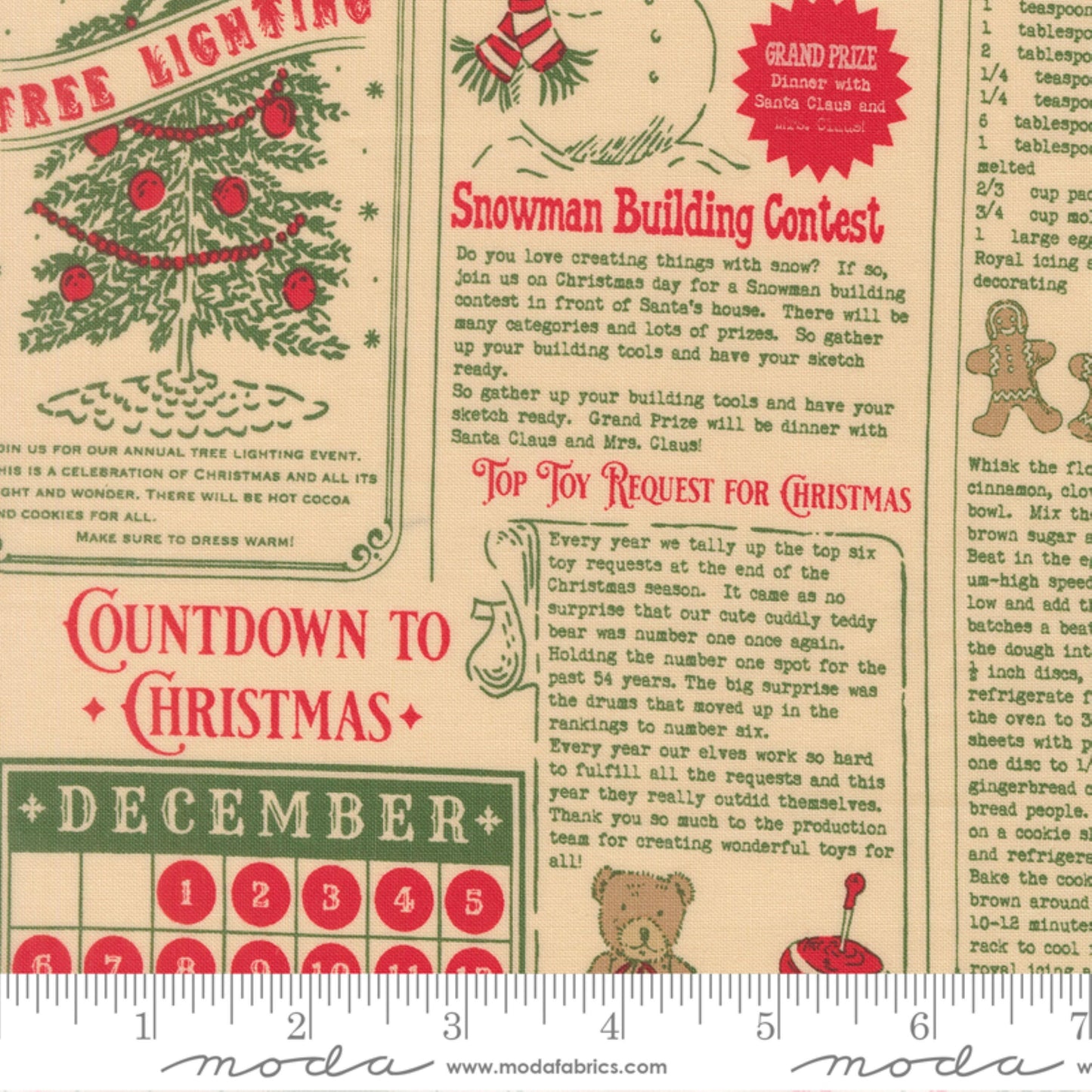 North Pole News Natural Holiday Cheer Stacy Iest Hsu Moda Fabric Fetish